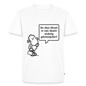 Gähnmanipuliert - Männer Premium Bio T-Shirt - Weiß - Vorne - Nico (187cm)