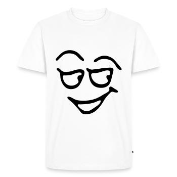Funny Face, Cartoon Face, Trickfilm, Smiley - T-shirt Premium bio Homme - blanc - Devant - Nico (187cm)