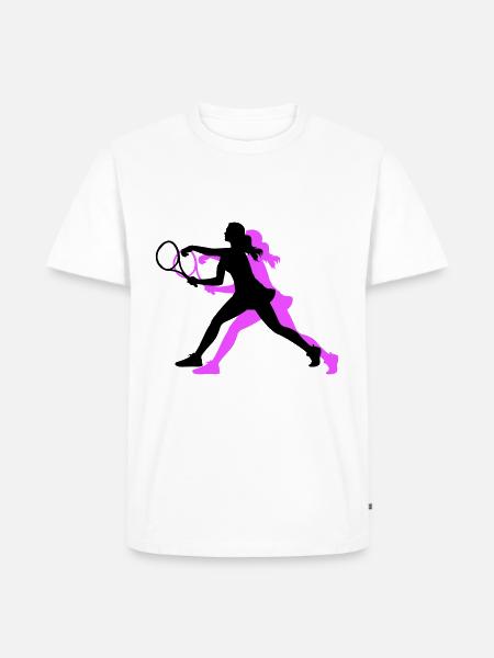Tennis Spielerin Symbol - Männer Premium Bio T-Shirt - Weiß