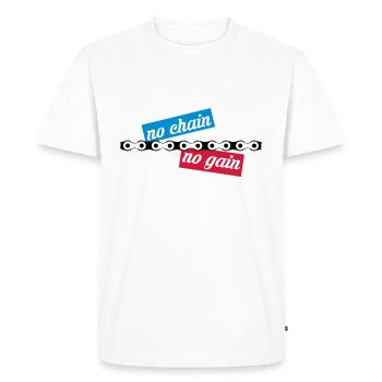 no chain no gain - Men's Premium Organic T-Shirt - white - Front - Nico (187cm)