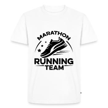 marathon running team - T-shirt Premium bio Homme - blanc - Devant - Nico (187cm)