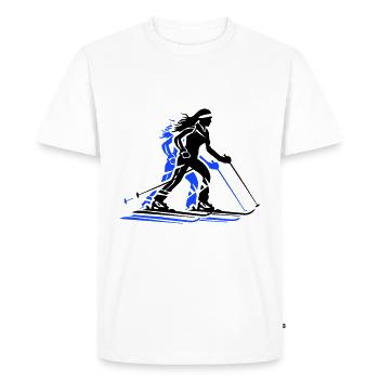 Ski Ski Femme Icône - T-shirt Premium bio Homme - blanc - Devant - Nico (187cm)