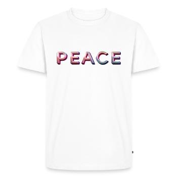 PEACE – Typography as an expression of freedom and freedom - Men's Premium Organic T-Shirt - white - Front - Nico (187cm)