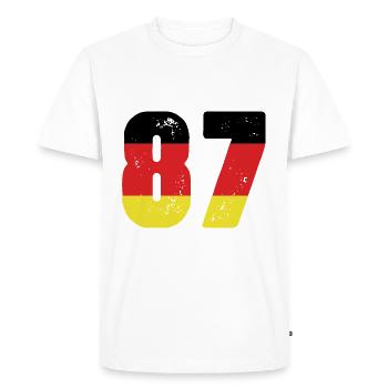 87 Numéro Jersey Allemagne - T-shirt Premium bio Homme - blanc - Devant - Nico (187cm)