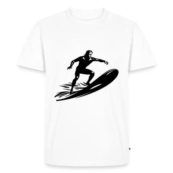 Surfer Man Icon - Men's Premium Organic T-Shirt - white - Front - Nico (187cm)