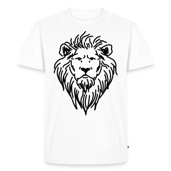 Dessin lion tête de lion - T-shirt Premium bio Homme - blanc - Devant - Nico (187cm)