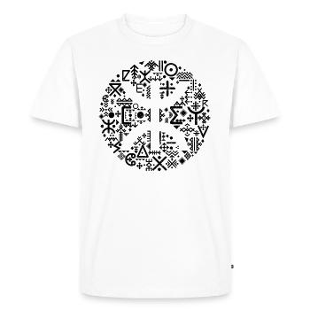 MOTIFS AMAZIGH BERBERE KABYLE Z AMAZIGH ALGERIE - T-shirt Premium bio Homme - blanc - Devant - Nico (187cm)
