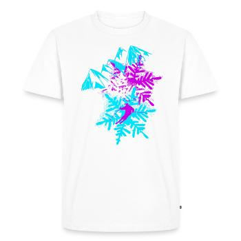 Skiing Skier - Men's Premium Organic T-Shirt - white - Front - Nico (187cm)
