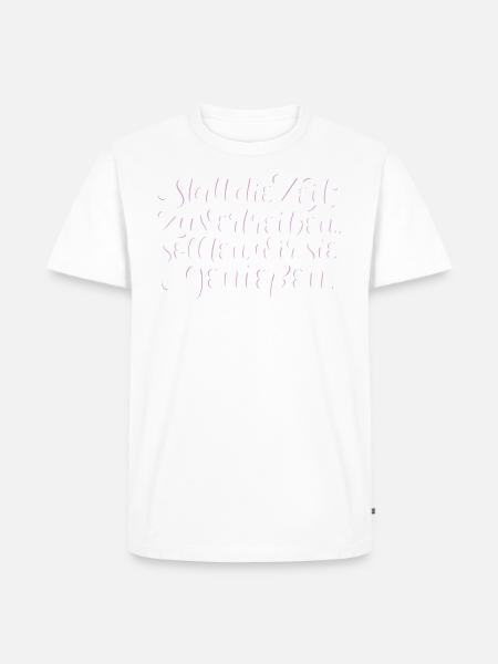 Zeit Genießen - Männer Premium Bio T-Shirt - Weiß