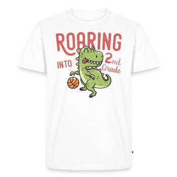 Roaring into 2nd Grade Dinosaur Basketball - T-shirt Premium bio Homme - blanc - Devant - Nico (187cm)
