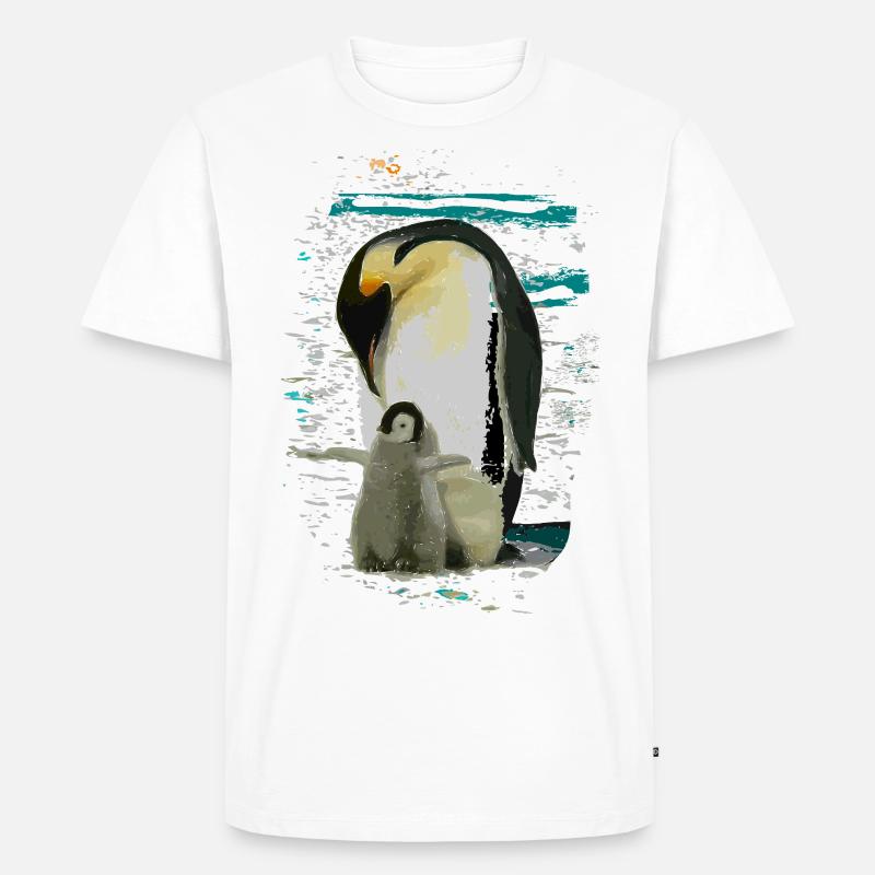 Pinguin - Männer Premium Bio T-Shirt - Weiß