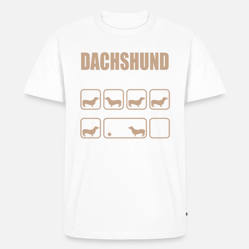 Hartnäckiger Dackel-Trick-Design - Männer Premium Bio T-Shirt - Weiß