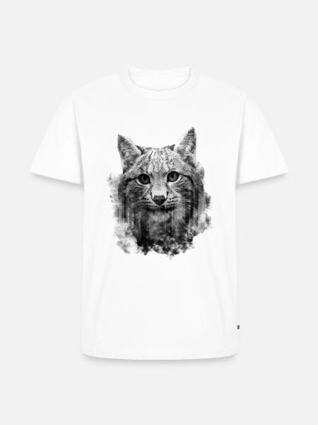 Chat Lynx - Design d’exposition double cool - T-shirt Premium bio Homme - blanc