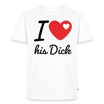 J'aime sa bite - T-shirt Premium bio Homme - blanc - Devant - Nico (187cm)