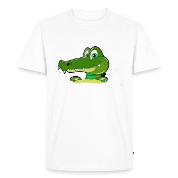 Gift Idea Kids Crocodile Fun - Men's Premium Organic T-Shirt - white - Front - Nico (187cm)