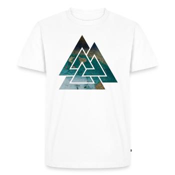 Walknut valknut wotan odin symbol sign triangle - Men's Premium Organic T-Shirt - white - Front - Nico (187cm)
