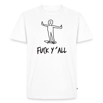 Skateboarding Fuck Skateboard Skate Middle Finger - Men's Premium Organic T-Shirt - white - Front - Nico (187cm)