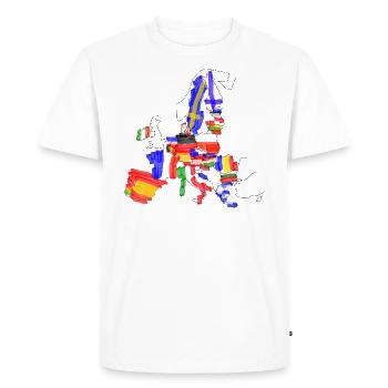 European Union with flags on the map - Men's Premium Organic T-Shirt - white - Front - Nico (187cm)