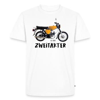 Simson S51 Deux temps - T-shirt Premium bio Homme - blanc - Devant - Nico (187cm)
