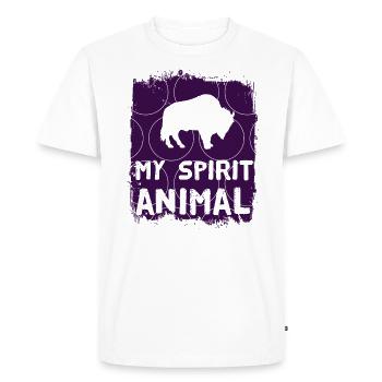 bison - T-shirt Premium bio Homme - blanc - Devant - Nico (187cm)