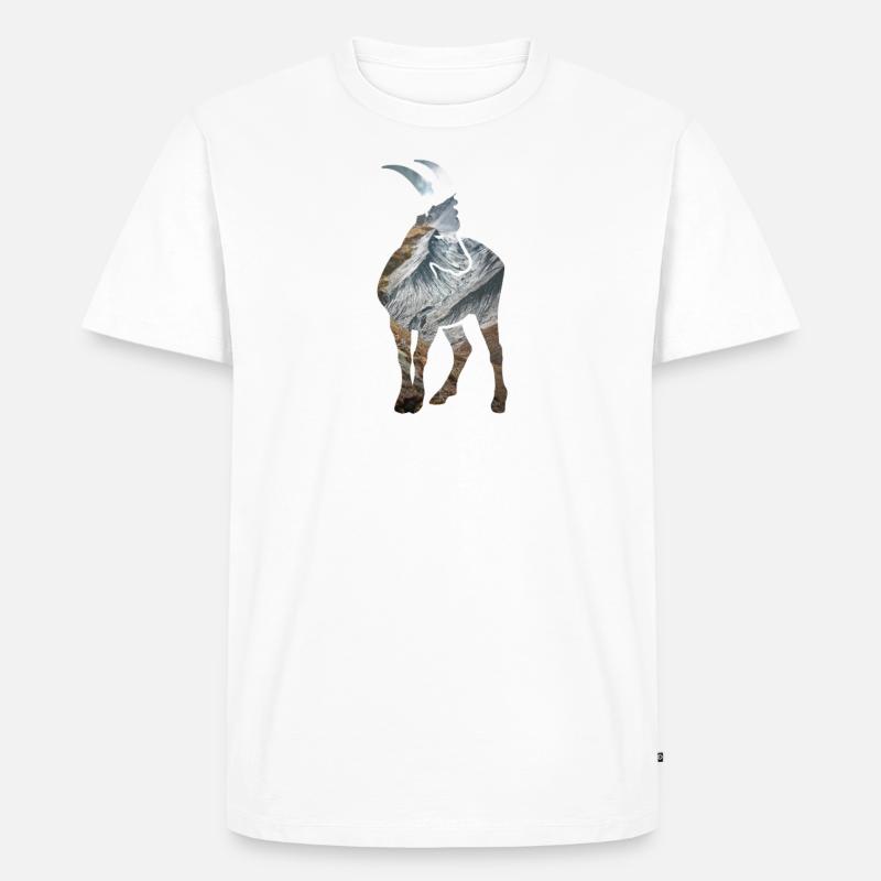 Alpensteinbock Sternzeichen Klettern Berggipfel - Männer Premium Bio T-Shirt - Weiß