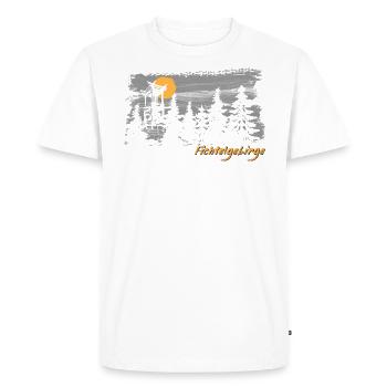 Fichtelgebirge Schneeberg Backöfele Pinselstrich - Männer Premium Bio T-Shirt - Weiß - Vorne - Nico (187cm)