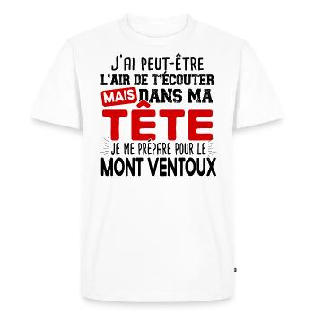 Mont Ventoux 2022 Cycliste Montagne Randonnée - T-shirt Premium bio Homme - blanc - Devant - Nico (187cm)