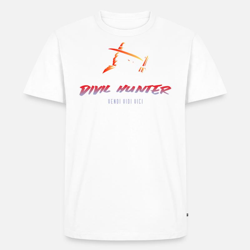 divil Hunter - Männer Premium Bio T-Shirt - Weiß