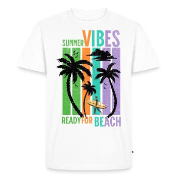 Ambiance estivale prête pour la plage - T-shirt Premium bio Homme - blanc - Devant - Nico (187cm)