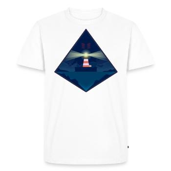 Phare romantique - T-shirt Premium bio Homme - blanc - Devant - Nico (187cm)