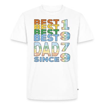 Meilleur père du monde depuis 1979 Fête des pères anniversaire - T-shirt Premium bio Homme - blanc - Devant - Nico (187cm)