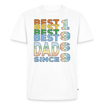 Meilleur papa du monde depuis 1969 Fête des pères Anniversaire - T-shirt Premium bio Homme - blanc - Devant - Nico (187cm)