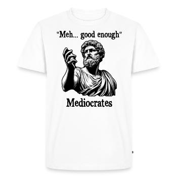 Meh assez bon médiocrate vieille philosophie grecque - T-shirt Premium bio Homme - blanc - Devant - Nico (187cm)