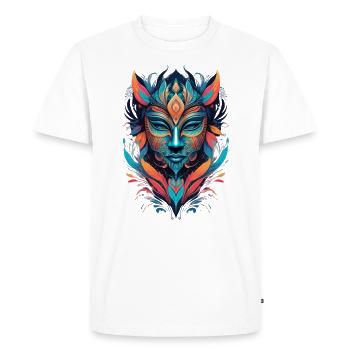 « Masque vif » - T-shirt Premium bio Homme - blanc - Devant - Nico (187cm)