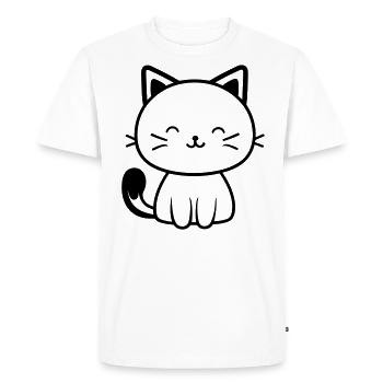 kitten - Men's Premium Organic T-Shirt - white - Front - Nico (187cm)
