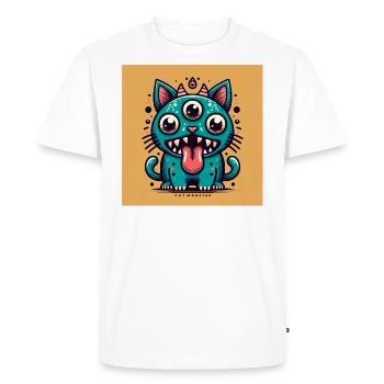 chats mignons monstre manga japon asie look rétro - T-shirt Premium bio Homme - blanc - Devant - Nico (187cm)