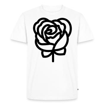 Pink Flower - Men's Premium Organic T-Shirt - white - Front - Nico (187cm)