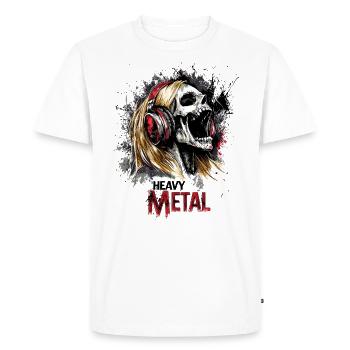 Heavy Metal Musique Rock Musicien Band, Crâne - T-shirt Premium bio Homme - blanc - Devant - Nico (187cm)
