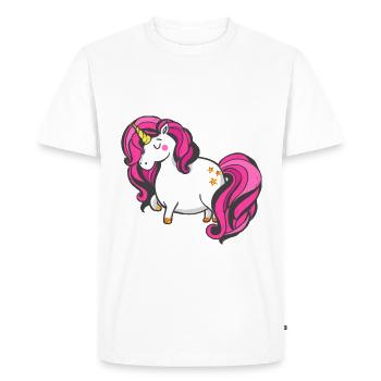 Unicorn Licorne Fille de Fille Paillettes - T-shirt Premium bio Homme - blanc - Devant - Nico (187cm)
