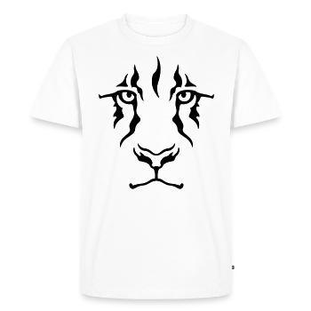 Le Regard du lion (monochrome) - T-shirt Premium bio Homme - blanc - Devant - Nico (187cm)
