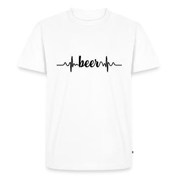 Beer Heartbeat Beer Heartbeat ECG Design - Men's Premium Organic T-Shirt - white - Front - Nico (187cm)