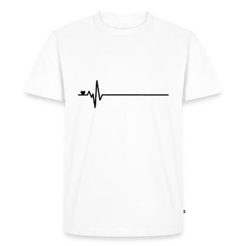 Herzschlag Ich liebe dich Linie Puls Arzt - Männer Premium Bio T-Shirt - Weiß - Vorne - Nico (187cm)