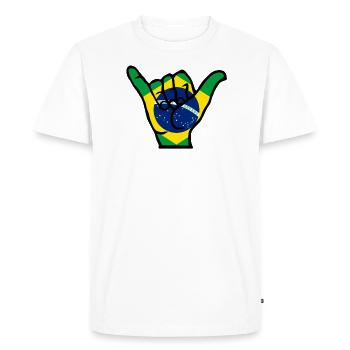Hangloose, Brazilian Jiu-Jitsu, BJJ Shirt - T-shirt Premium bio Homme - blanc - Devant - Nico (187cm)