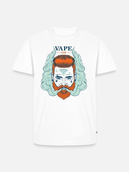 Vaper smoking bearded hipster - Men's Premium Organic T-Shirt - white