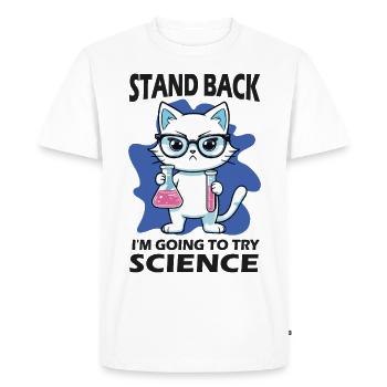 Résignation - J’essaie la science - T-shirt Premium bio Homme - blanc - Devant - Nico (187cm)