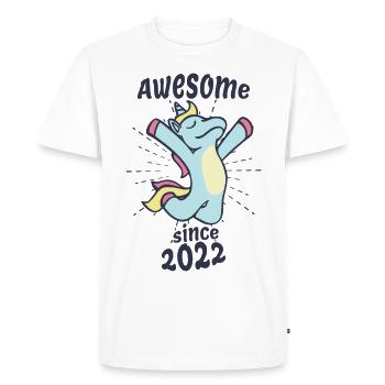 Awesome Since 2022 - Kids Birthday Unicorn - Men's Premium Organic T-Shirt - white - Front - Nico (187cm)