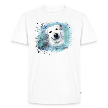 golden retriever, dog, labrador, pink - Men's Premium Organic T-Shirt - white - Front - Nico (187cm)
