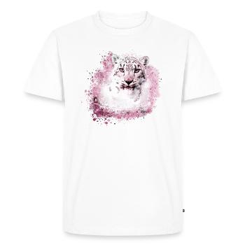 snow leopard,cat,leopard,white,wildcat - Men's Premium Organic T-Shirt - white - Front - Nico (187cm)