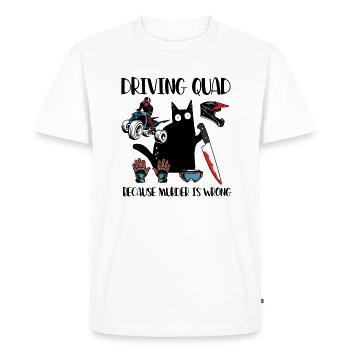 Quad parce que le meurtre est un mauvais quad rider cat - T-shirt Premium bio Homme - blanc - Devant - Nico (187cm)