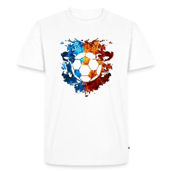 Football Rouge Bleu Feu Sport Amateurs de football - T-shirt Premium bio Homme - blanc - Devant - Nico (187cm)